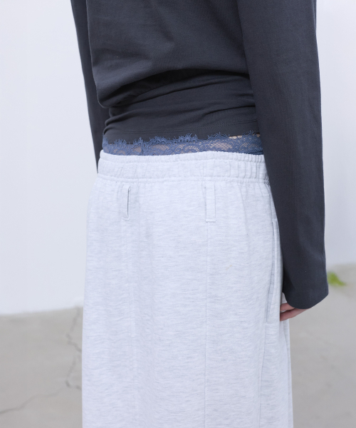 LCDC TM（エルシーディーシーティーエム）の「DOUBLE-LAYERED DETAIL SKIRT (LIGHT GREY)（スカート・レディース・その他・OS）」の7枚目の写真