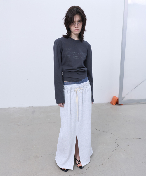 LCDC TM（エルシーディーシーティーエム）の「DOUBLE-LAYERED DETAIL SKIRT (LIGHT GREY)（スカート・レディース・その他・OS）」の10枚目の写真