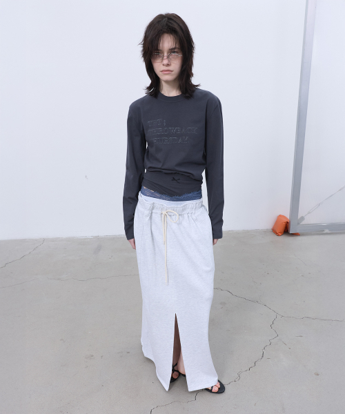 LCDC TM（エルシーディーシーティーエム）の「DOUBLE-LAYERED DETAIL SKIRT (LIGHT GREY)（スカート・レディース・その他・OS）」の11枚目の写真