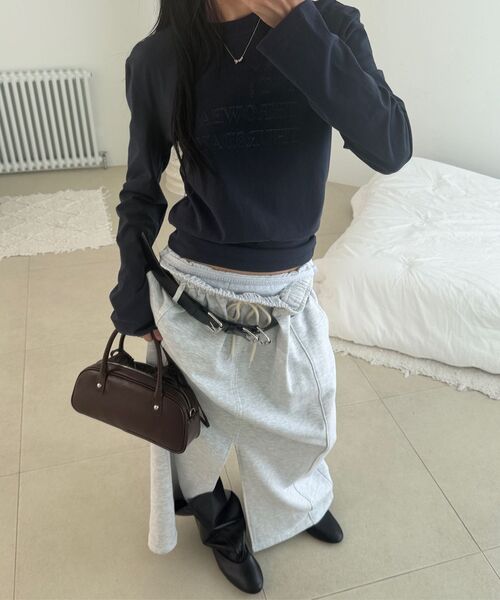 LCDC TM（エルシーディーシーティーエム）の「DOUBLE-LAYERED DETAIL SKIRT (LIGHT GREY)（スカート・レディース・その他・OS）」の12枚目の写真