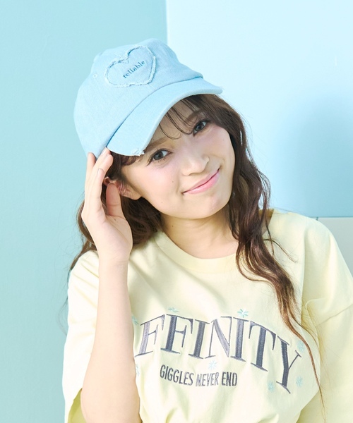 LOVETOXIC（ラブトキシック）の「ハートアップリキャップ（キャップ・キッズ・アイボリー/ライトブルー/ネイビー・F）」の3枚目の写真