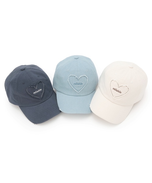 LOVETOXIC（ラブトキシック）の「ハートアップリキャップ（キャップ・キッズ・アイボリー/ライトブルー/ネイビー・F）」の4枚目の写真