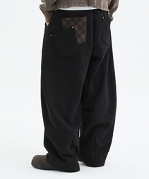 HOOVES（フーブス）の「チェックポケットカーブドスウェットパンツ[ブラック]（スウェットパンツ）」