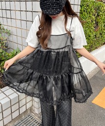 WC（ダブル シー）の「シアーフリルキャミワンピース（ワンピース）」