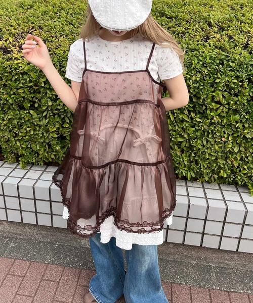 WC(ダブル シー)の「シアーフリルキャミワンピース(ワンピース・レディース・ブラック/ブラウン/ホワイト・FREE)」の21枚目の写真