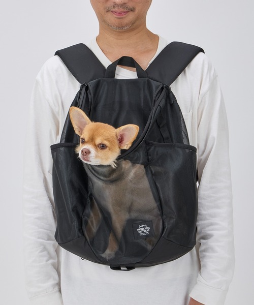 犬猫兼用/撥水(カバー)/抗菌防臭】メッシュウィンストンハグバッグ