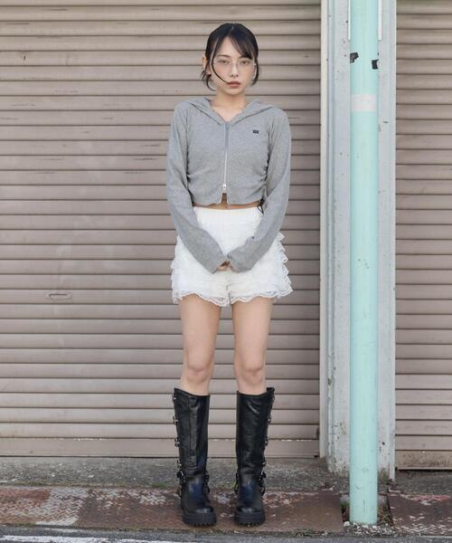 WEGO（ウィゴー）の「WEGO/【26年春新作】リブジップパーカー（パーカー・レディース・その他1/杢グレー/スミクロ・FREE）」の5枚目の写真