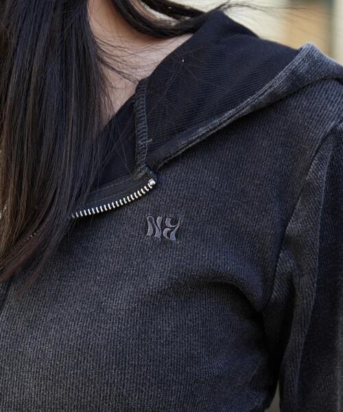 WEGO（ウィゴー）の「WEGO/【26年春新作】リブジップパーカー（パーカー・レディース・その他1/杢グレー/スミクロ・FREE）」の10枚目の写真