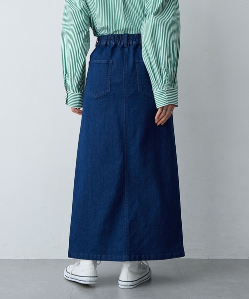 anyfee（エニフィー）の「【anyfee/大きいサイズ】フロントスリットデニムスカート(2026SS)（スカート・レディース・インディゴブルー/ブルー・LL/3L/4L/5L）」の15枚目の写真