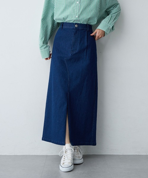 anyfee（エニフィー）の「【anyfee/大きいサイズ】フロントスリットデニムスカート(2026SS)（スカート・レディース・インディゴブルー/ブルー・LL/3L/4L/5L）」の11枚目の写真