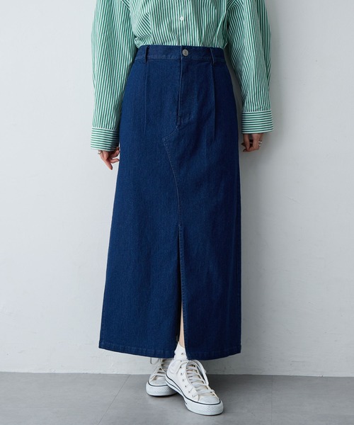 anyfee（エニフィー）の「【anyfee/大きいサイズ】フロントスリットデニムスカート(2026SS)（スカート・レディース・インディゴブルー/ブルー・LL/3L/4L/5L）」の12枚目の写真