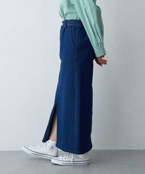 anyfee（エニフィー）の「【anyfee/大きいサイズ】フロントスリットデニムスカート(2026SS)（スカート・レディース・インディゴブルー/ブルー・LL/3L/4L/5L）」の14枚目の写真