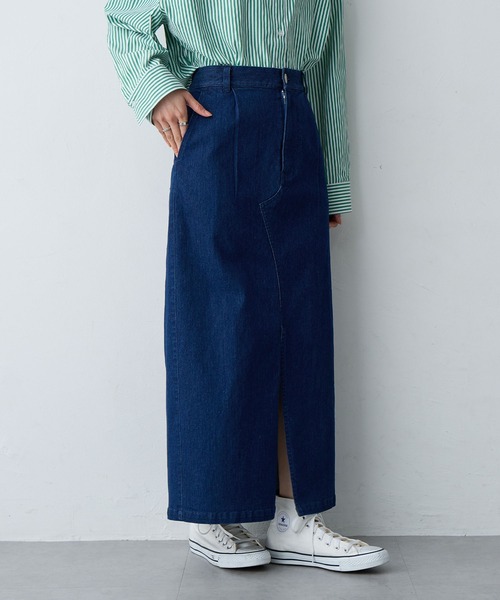 anyfee（エニフィー）の「【anyfee/大きいサイズ】フロントスリットデニムスカート(2026SS)（スカート・レディース・インディゴブルー/ブルー・LL/3L/4L/5L）」の16枚目の写真