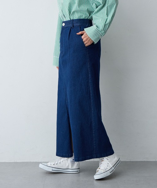 anyfee（エニフィー）の「【anyfee/大きいサイズ】フロントスリットデニムスカート(2026SS)（スカート・レディース・インディゴブルー/ブルー・LL/3L/4L/5L）」の17枚目の写真