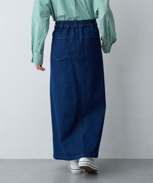 anyfee（エニフィー）の「【anyfee/大きいサイズ】フロントスリットデニムスカート(2026SS)（スカート・レディース・インディゴブルー/ブルー・LL/3L/4L/5L）」の18枚目の写真