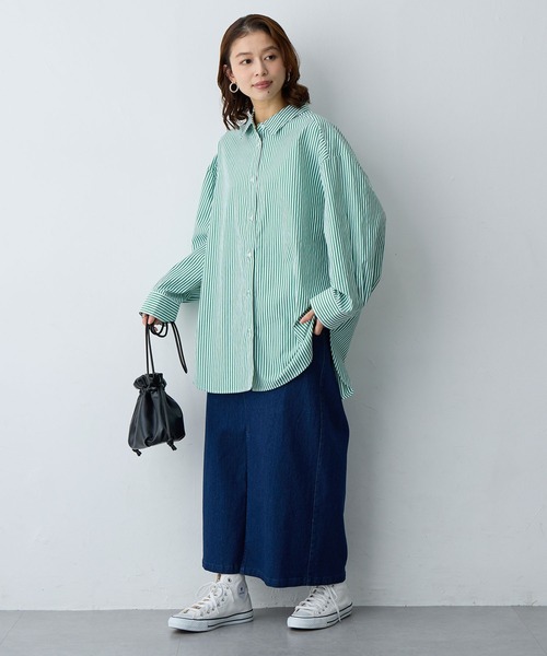 anyfee（エニフィー）の「【anyfee/大きいサイズ】フロントスリットデニムスカート(2026SS)（スカート・レディース・インディゴブルー/ブルー・LL/3L/4L/5L）」の3枚目の写真