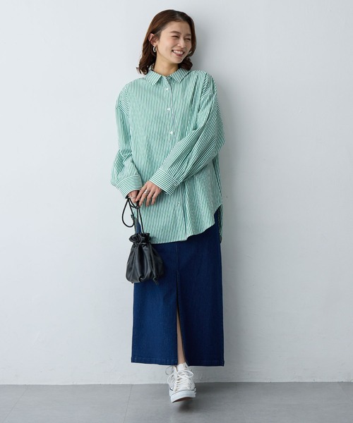 anyfee（エニフィー）の「【anyfee/大きいサイズ】フロントスリットデニムスカート(2026SS)（スカート・レディース・インディゴブルー/ブルー・LL/3L/4L/5L）」の6枚目の写真