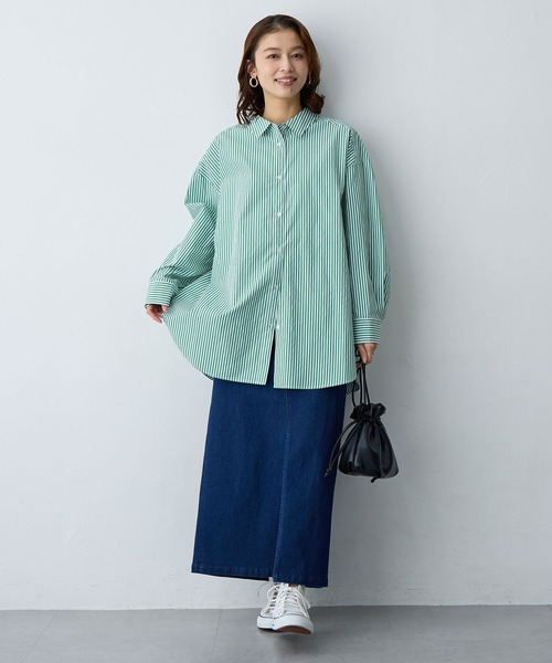 anyfee（エニフィー）の「【anyfee/大きいサイズ】フロントスリットデニムスカート(2026SS)（スカート・レディース・インディゴブルー/ブルー・LL/3L/4L/5L）」の8枚目の写真