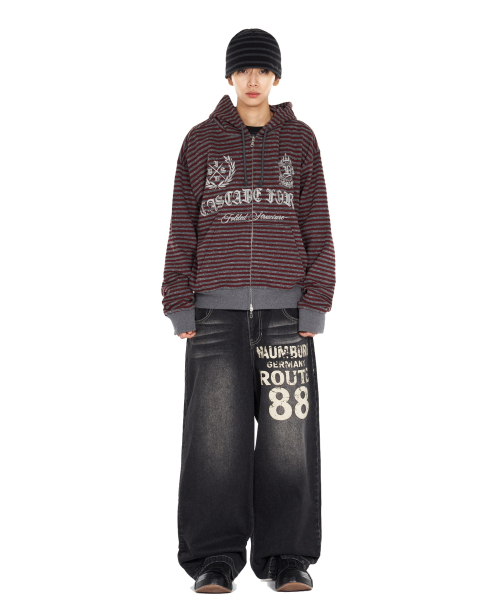 IDWS(アイドンワナセル)の「Proto Stripe Hoodie Zip Up Burgundy(パーカー・レディース・その他・1/2/0)」の15枚目の写真