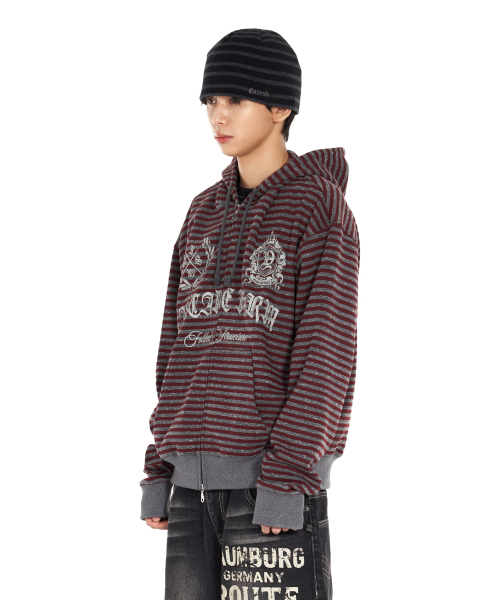 IDWS(アイドンワナセル)の「Proto Stripe Hoodie Zip Up Burgundy(パーカー・レディース・その他・1/2/0)」の16枚目の写真