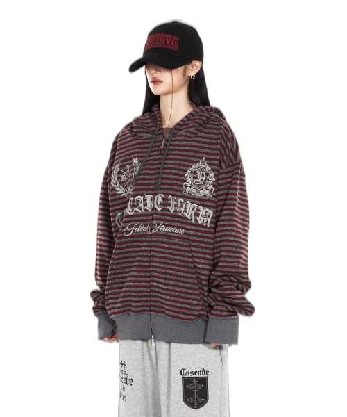 IDWS(アイドンワナセル)の「Proto Stripe Hoodie Zip Up Burgundy(パーカー・レディース・その他・1/2/0)」の18枚目の写真