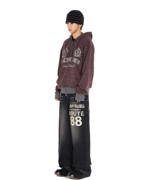 IDWS(アイドンワナセル)の「Proto Stripe Hoodie Zip Up Burgundy(パーカー・レディース・その他・1/2/0)」の19枚目の写真