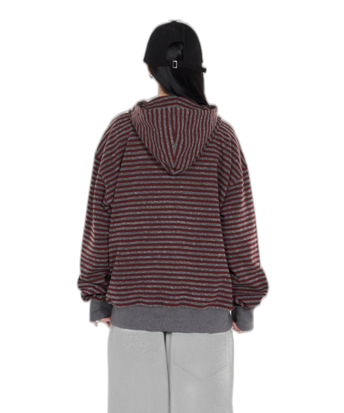 IDWS(アイドンワナセル)の「Proto Stripe Hoodie Zip Up Burgundy(パーカー・レディース・その他・1/2/0)」の22枚目の写真