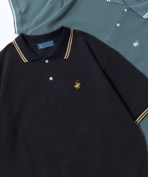 BEVERLY HILLS POLO CLUB | BEVERLY HILLS POLO CLUB/ビバリーヒルズポロクラブ オーバーサイズ ワンポイント刺繍 鹿の子 ラインリブ 半袖ポロシャツ レディース メンズ(ポロシャツ)