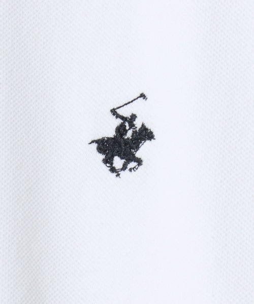 BEVERLY HILLS POLO CLUB（ビバリーヒルズポロクラブ）の「BEVERLY HILLS POLO CLUB/ビバリーヒルズポロクラブ オーバーサイズ ワンポイント刺繍 鹿の子 ラインリブ 半袖ポロシャツ レディース メンズ（ポロシャツ・メンズ・グリーン/ネイビー/ブラック/オリーブ/サックスブルー/オフホワイト・M/L/LL）」の17枚目の写真