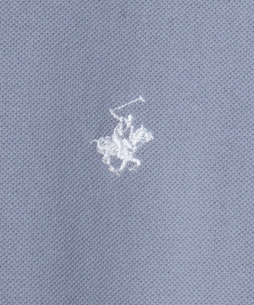 BEVERLY HILLS POLO CLUB（ビバリーヒルズポロクラブ）の「BEVERLY HILLS POLO CLUB/ビバリーヒルズポロクラブ オーバーサイズ ワンポイント刺繍 鹿の子 ラインリブ 半袖ポロシャツ レディース メンズ（ポロシャツ・メンズ・グリーン/ネイビー/ブラック/オリーブ/サックスブルー/オフホワイト・M/L/LL）」の22枚目の写真