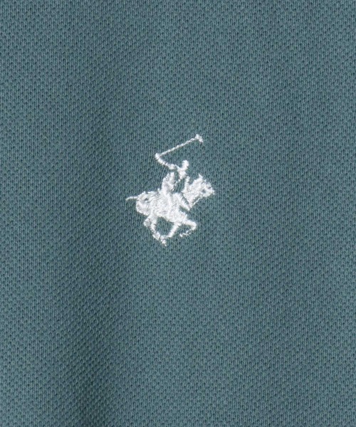 BEVERLY HILLS POLO CLUB（ビバリーヒルズポロクラブ）の「BEVERLY HILLS POLO CLUB/ビバリーヒルズポロクラブ オーバーサイズ ワンポイント刺繍 鹿の子 ラインリブ 半袖ポロシャツ レディース メンズ（ポロシャツ・メンズ・グリーン/ネイビー/ブラック/オリーブ/サックスブルー/オフホワイト・M/L/LL）」の20枚目の写真