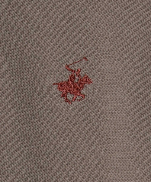 BEVERLY HILLS POLO CLUB（ビバリーヒルズポロクラブ）の「BEVERLY HILLS POLO CLUB/ビバリーヒルズポロクラブ オーバーサイズ ワンポイント刺繍 鹿の子 ラインリブ 半袖ポロシャツ レディース メンズ（ポロシャツ・メンズ・グリーン/ネイビー/ブラック/オリーブ/サックスブルー/オフホワイト・M/L/LL）」の19枚目の写真