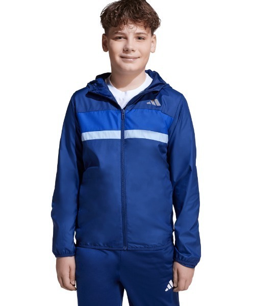 adidas(アディダス)の「アディダス adidas Tiberioウィンドブレーカー キッズ(ナイロンジャケット・キッズ・ネイビー・130cm/140cm/150cm/160cm)」の2枚目の写真