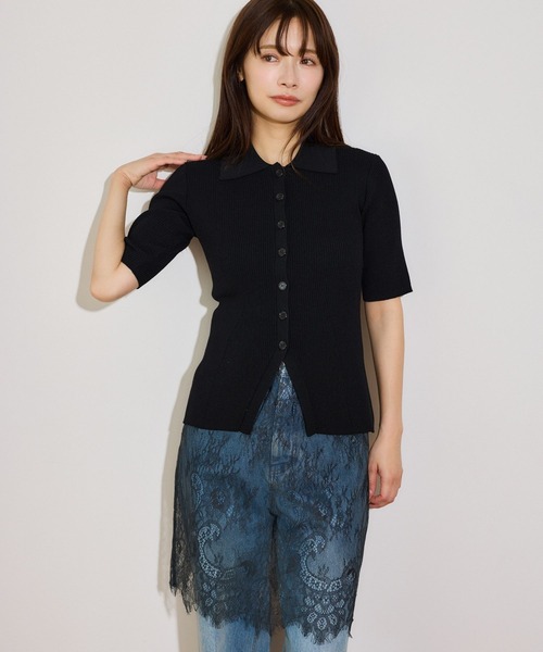 mysty woman（ミスティウーマン）の「UVカットニットポロカーディガン 666168（カーディガン/ボレロ・レディース・ライトグレー/ベージュ/オフホワイト/ブラック・FREE）」の15枚目の写真