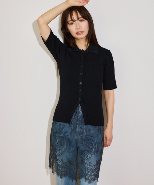 mysty woman（ミスティウーマン）の「UVカットニットポロカーディガン 666168（カーディガン/ボレロ・レディース・ライトグレー/ベージュ/オフホワイト/ブラック・FREE）」の16枚目の写真