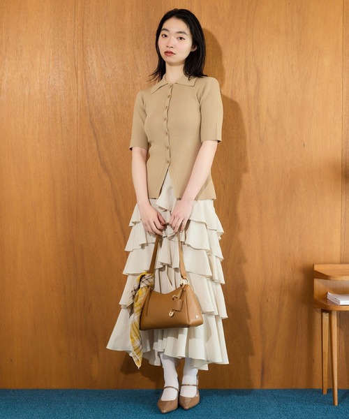 mysty woman（ミスティウーマン）の「UVカットニットポロカーディガン 666168（カーディガン/ボレロ・レディース・ライトグレー/ベージュ/オフホワイト/ブラック・FREE）」の17枚目の写真