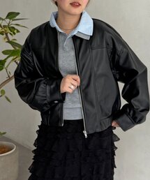 ラウンドネックショートブルゾン