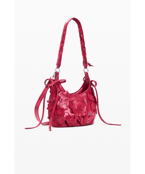 Desigual（デシグアル）の「フラワーアップリケ×ギャザーハンドルミニショルダーバッグ（ハンドバッグ・レディース・レッド・FREE）」の3枚目の写真