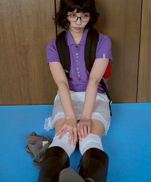 common gull products.(コモンガルプロダクツ)の「気温に甘えるポロニット(ニット/セーター・レディース・パープル系/カーキ/レッド系・LARGE/MEDIUM/SMALL)」の11枚目の写真