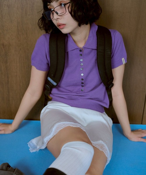 common gull products.(コモンガルプロダクツ)の「気温に甘えるポロニット(ニット/セーター・レディース・パープル系/カーキ/レッド系・LARGE/MEDIUM/SMALL)」の14枚目の写真