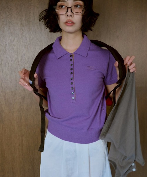 common gull products.(コモンガルプロダクツ)の「気温に甘えるポロニット(ニット/セーター・レディース・パープル系/カーキ/レッド系・LARGE/MEDIUM/SMALL)」の15枚目の写真