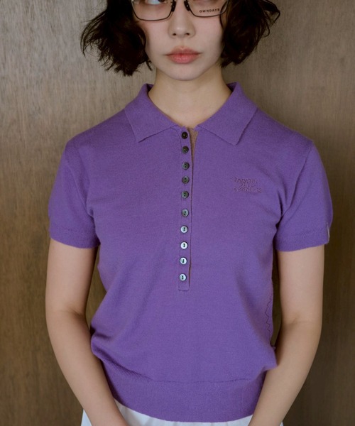 common gull products.(コモンガルプロダクツ)の「気温に甘えるポロニット(ニット/セーター・レディース・パープル系/カーキ/レッド系・LARGE/MEDIUM/SMALL)」の17枚目の写真