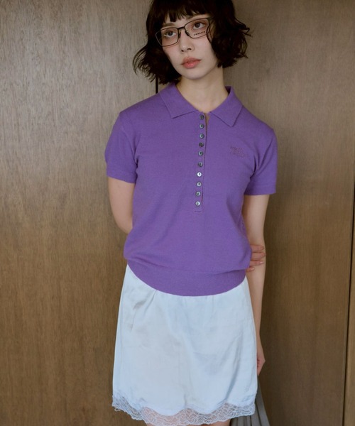 common gull products.(コモンガルプロダクツ)の「気温に甘えるポロニット(ニット/セーター・レディース・パープル系/カーキ/レッド系・LARGE/MEDIUM/SMALL)」の20枚目の写真