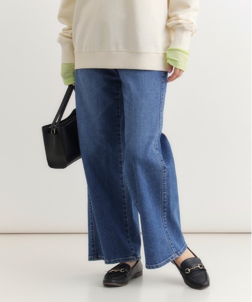 SOMETHING(サムシング)の「SOMETHING(サムシング)【レディース】「LISA」セミワイドパンツ(デニムパンツ・レディース・ダークインディゴブルー・27inch/31inch/30inch/29inch/28inch/26inch/25inch)」の2枚目の写真