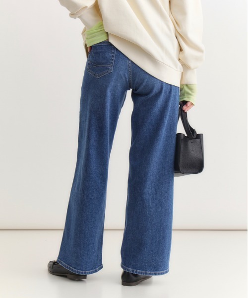 SOMETHING(サムシング)の「SOMETHING(サムシング)【レディース】「LISA」セミワイドパンツ(デニムパンツ・レディース・ダークインディゴブルー・27inch/31inch/30inch/29inch/28inch/26inch/25inch)」の4枚目の写真