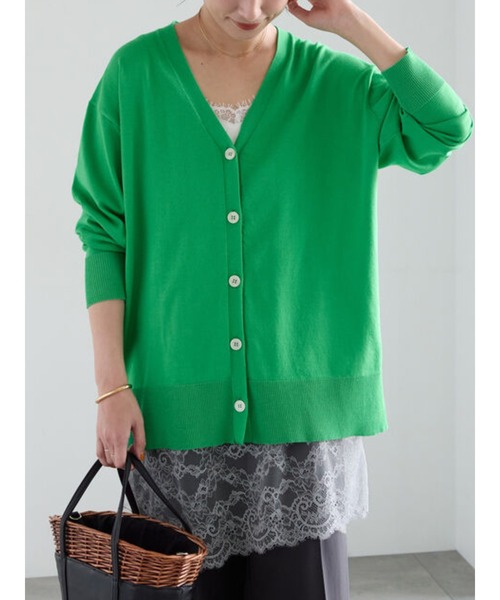 Te chichi(テチチ)の「【雑誌掲載】2WAYカシュクールVネックカーディガン《2026 spring catalog item》(カーディガン/ボレロ・レディース・グリーン/ネイビー/シルバー/ベージュ・F)」の1枚目の写真