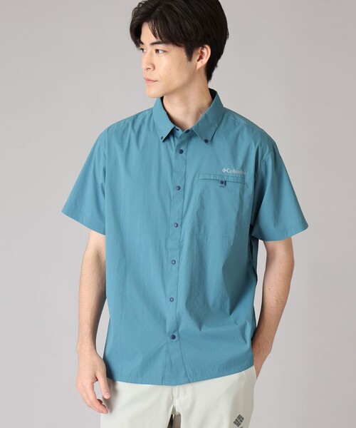 Columbia(コロンビア)の「UVカット Columbia/ トレイルラッシュ ショートスリーブ シャツ /コロンビア(シャツ/ブラウス・メンズ・ミント/ライトオリーブ/グリーン・M/XL/S/L)」の1枚目の写真