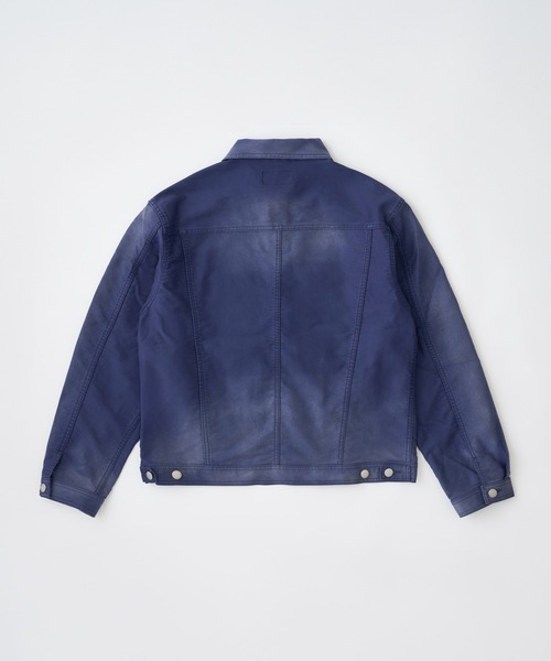 ADAM PATEK（アダムパテック）の「【ADAMPATEK/アダムパテック】blasted light moleskin short length collared jacket/ライトモールスキンショートジャケット（ブルゾン・メンズ・ブラック/ブルー・1/2）」の3枚目の写真