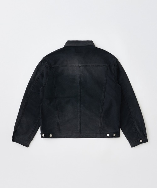 ADAM PATEK（アダムパテック）の「【ADAMPATEK/アダムパテック】blasted light moleskin short length collared jacket/ライトモールスキンショートジャケット（ブルゾン・メンズ・ブラック/ブルー・1/2）」の4枚目の写真