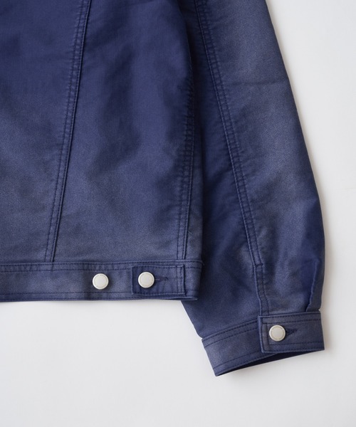 ADAM PATEK（アダムパテック）の「【ADAMPATEK/アダムパテック】blasted light moleskin short length collared jacket/ライトモールスキンショートジャケット（ブルゾン・メンズ・ブラック/ブルー・1/2）」の7枚目の写真